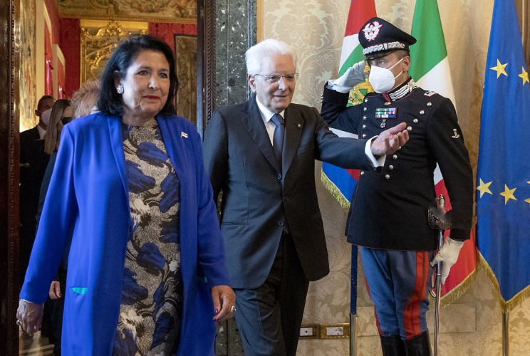 Il Presidente Sergio Mattarella con S.E. la Signora Salomè Zourabichvili, Presidente della Georgia, in visita di Stato