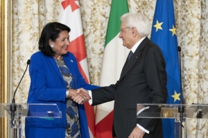 dichiarazioni alla stampa da parte del Presidente Mattarella e la Presidente della Georgia Salomè Zourabichvili