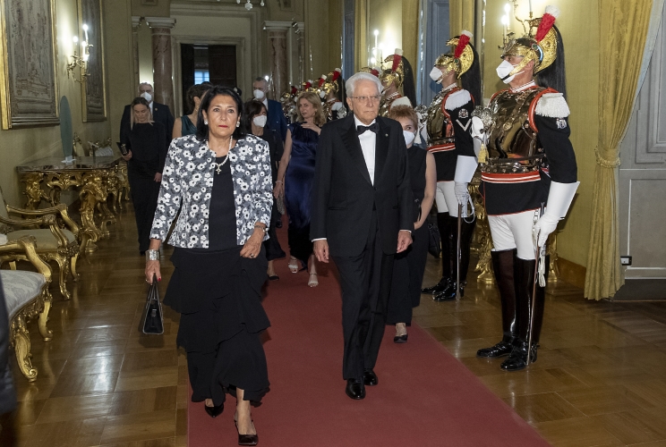 Il Presidente Sergio Mattarella con S.E. la Signora Salomè Zourabichvili, Presidente della Georgia, in visita di Stato