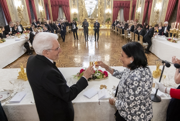 Il Presidente Sergio Mattarella con S.E. la Signora Salomè Zourabichvili, Presidente della Georgia, in visita di Stato