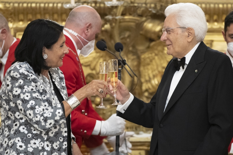 Il Presidente della Repubblica Sergio Mattarella con la Presidente della Georgia, Salomè Zourabichvili, in Visita di Stato