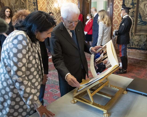 Il Presidente della Repubblica Sergio Mattarella con la Presidente della Georgia, Salomè Zourabichvili,al termine della Visita di Stato
