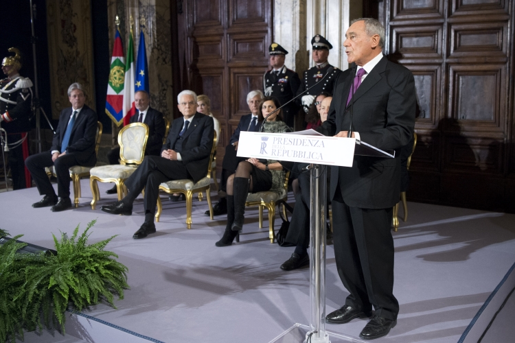 Il Presidente Sergio Mattarella in occasione della cerimonia