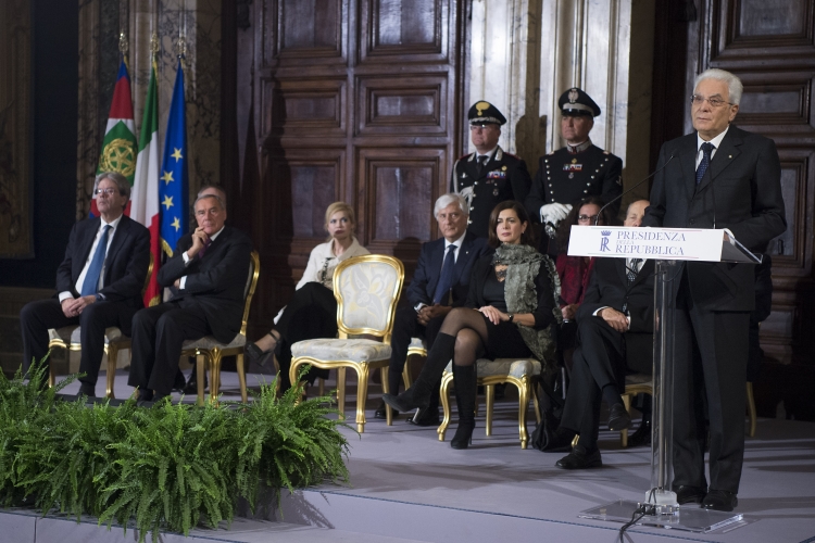 Il Presidente Sergio Mattarella in occasione della cerimonia