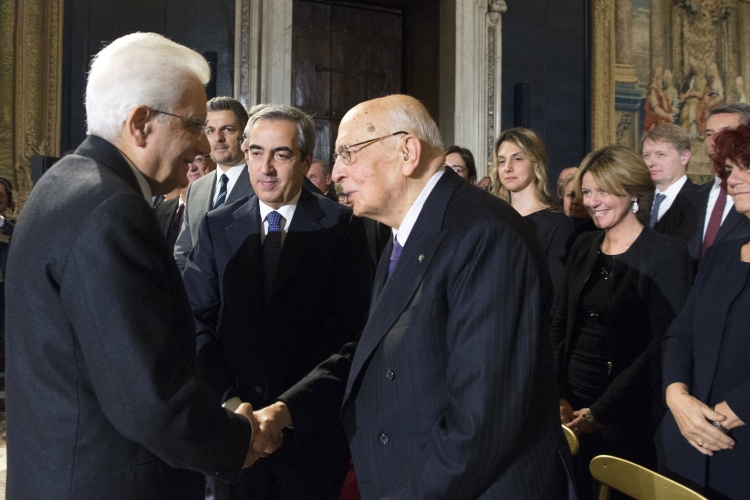 Il Presidente Sergio Mattarella in occasione della cerimonia per lo scambio degli auguri 
