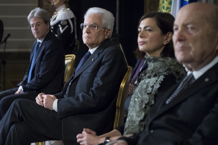 Il Presidente Sergio Mattarella in occasione della cerimonia per lo scambio degli auguri di fine anno 
