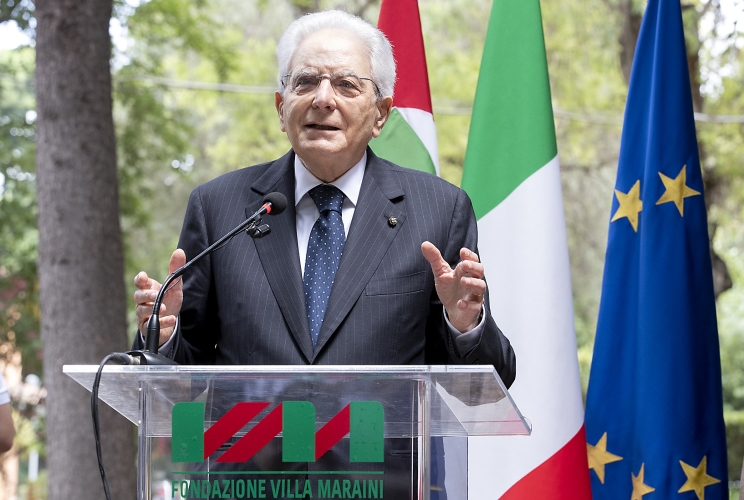Il Presidente Sergio Mattarella in occasione della visita alla comunità e al centro terapeutico di Villa Maraini in occasione della giornata mondiale per la prevenzione e la lotta alle tossicodipendenze