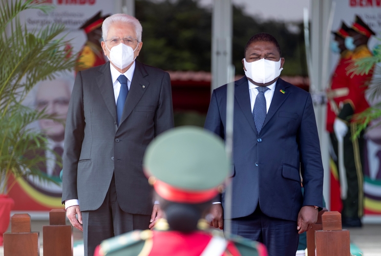 Il Presidente della Repubblica Sergio Mattarella con il Presidente della Repubblica del Mozambico, Filipe Jacinto Nyusi, al Palazzo Presidenziale in occasione della Visita di Stato 