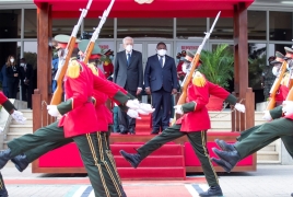 Il Presidente della Repubblica Sergio Mattarella con il Presidente della Repubblica del Mozambico, Filipe Jacinto Nyusi, al Palazzo Presidenziale in occasione della Visita di Stato 