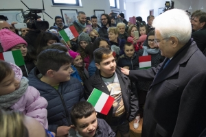Il Presidente Sergio Mattarella incontra gli sfollati del terremoto ospitati 