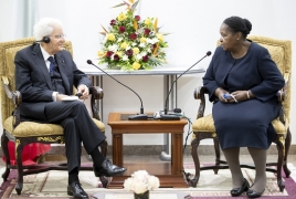 Il Presidente Sergio Mattarella nel corso dei colloqui con il Presidente dell’Assemblea della Repubblica del Mozambico, Esperança Bias