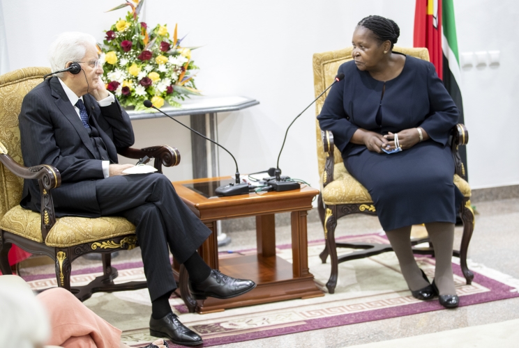 Il Presidente Sergio Mattarella nel corso dei colloqui con il Presidente dell’Assemblea della Repubblica del Mozambico, Esperança Bias