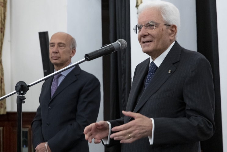 Il Presidente della Repubblica Sergio Mattarella in occasione dell'incontro con la Comunità italiana