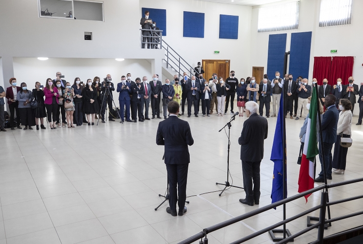 Il Presidente della Repubblica Sergio Mattarella nel corso del'inconto con la collettività italiana