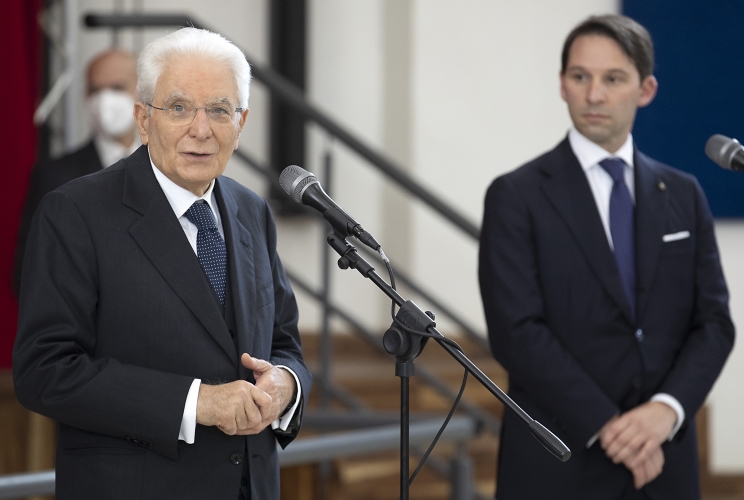 Il Presidente della Repubblica Sergio Mattarella nel corso del'inconto con la collettività italiana