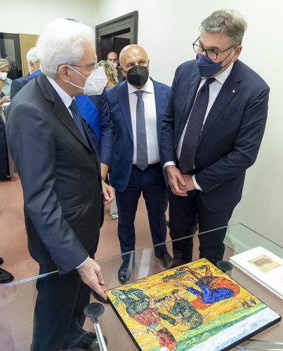 Il Presidente della Repubblica Sergio Mattarella con Mauro Lusetti, Presidente Legacoop Nazionale, e Mario Mazzotti, Presidente di Legacoop Romagna