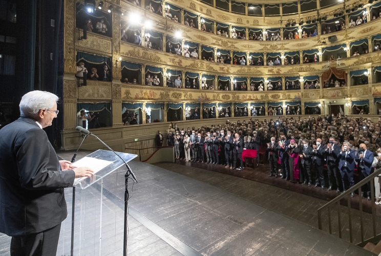 Il Presidente della Repubblica Sergio Mattarella rivolge il suo indirizzo di saluto in occasione della cerimonia commemorativa del centenario dell’assalto fascista alla sede della Federazione delle Cooperative