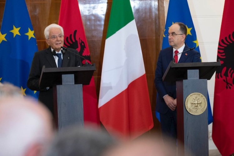 Il Presidente della Repubblica Sergio Mattarella con Bajram Begaj, Presidente della Repubblica di Albania