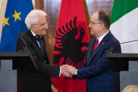 Il Presidente della Repubblica Sergio Mattarella con Bajram Begaj, Presidente della Repubblica di Albania
