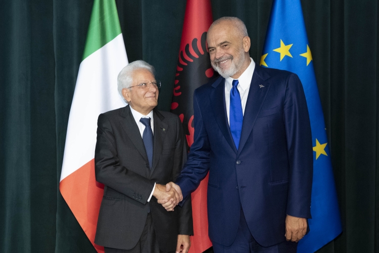 Il Presidente della Repubblica Sergio Mattarella con il Presidente del Consiglio dei Ministri della Repubblica d'Albania, Edi Rama 
