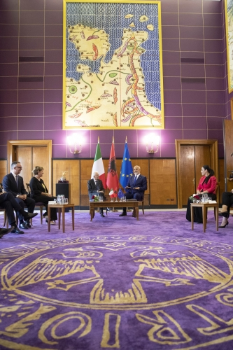 Il Presidente della Repubblica Sergio Mattarella con il Presidente del Consiglio dei Ministri della Repubblica d'Albania, Edi Rama 