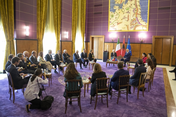 Il Presidente della Repubblica Sergio Mattarella con il Presidente del Consiglio dei Ministri della Repubblica d'Albania, Edi Rama 