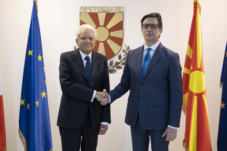 Il Presidente della Repubblica Sergio Mattarella con il Presidente della Repubblica di Macedonia del Nord Stevo Pendarovski, in occasione della visita Ufficiale

