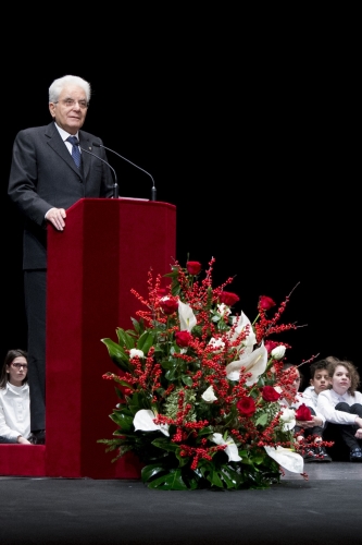 Il Presidente della Repubblica Sergio Mattarella al teatro Romolo Valli 