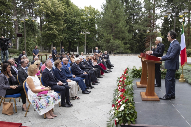 Il Presidente della Repubblica Sergio Mattarella con Stevo Pendarovski, Presidente della Repubblica di Macedonia del Nord,durante le dichiarazioni alla stampa, in occasione della visita Ufficiale
