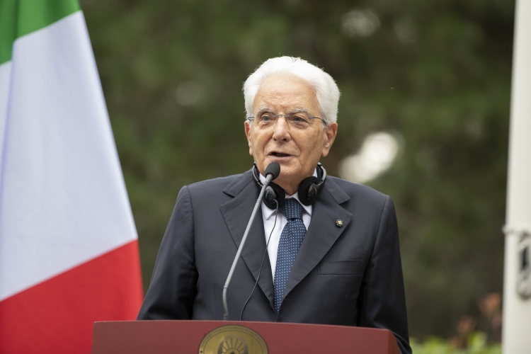 Il Presidente della Repubblica Sergio Mattarella durante le dichiarazioni alla stampa,in occasione della visita Ufficiale
