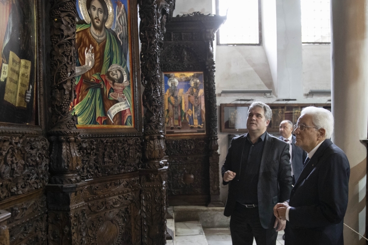 Il Presidente della Repubblica Sergio Mattarella visita la Chiesa del Santo Salvatore
