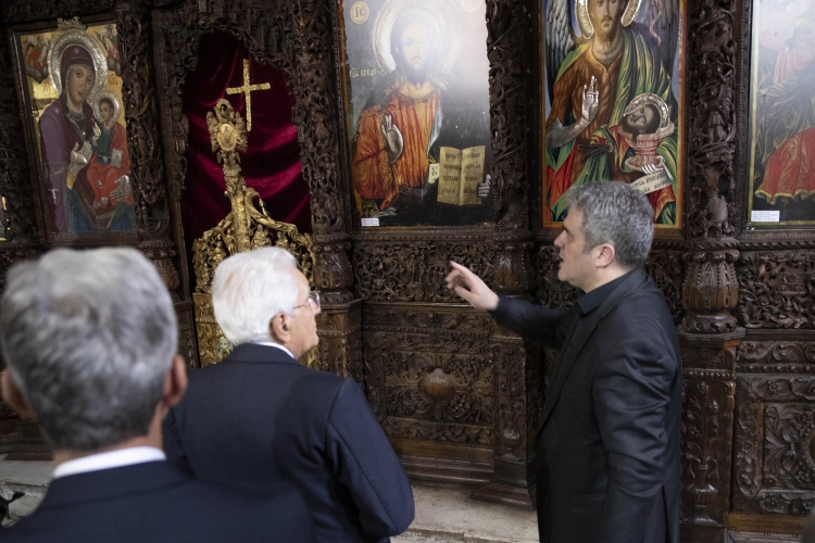 Il Presidente della Repubblica Sergio Mattarella visita la Chiesa del Santo Salvatore
