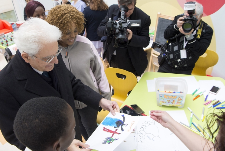 Il Presidente Sergio Mattarella nel corso della visita 