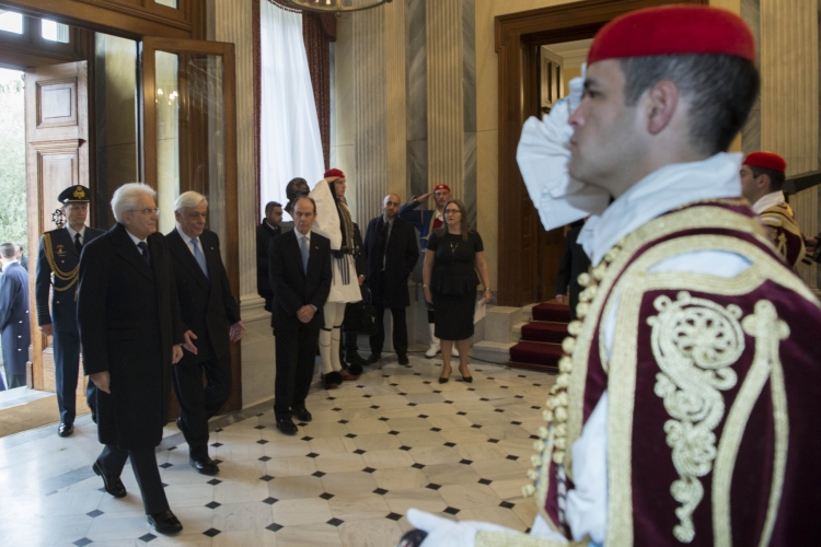 Il Presidente Sergio Mattarella con il Presidente della Repubblica Ellenica 