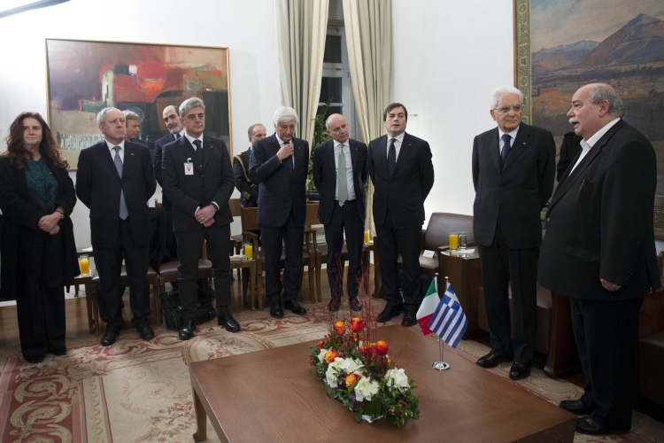 Il Presidente della Repubblica Sergio Mattarella nel corso dell'incontro con il Presidente del Parlamento Ellenico,