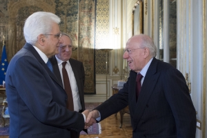 Il Presidente Sergio Mattarella incontra il Presidente di Mediaset  Fedele Confalonieri
