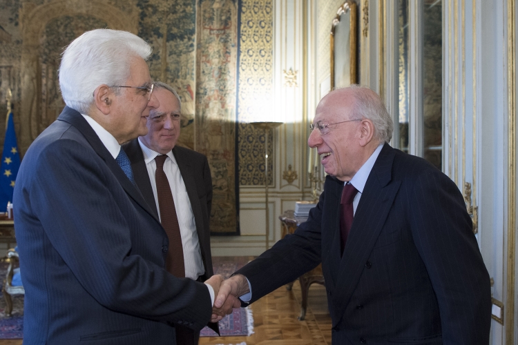 Il Presidente Sergio Mattarella incontra il Presidente di Mediaset  Fedele Confalonieri
