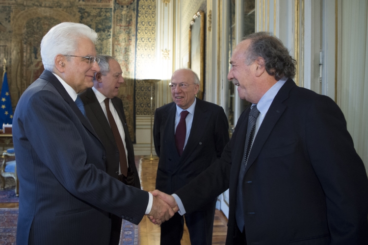 Il Presidente Sergio Mattarella incontra il direttore del TG5 Clemente Mimun