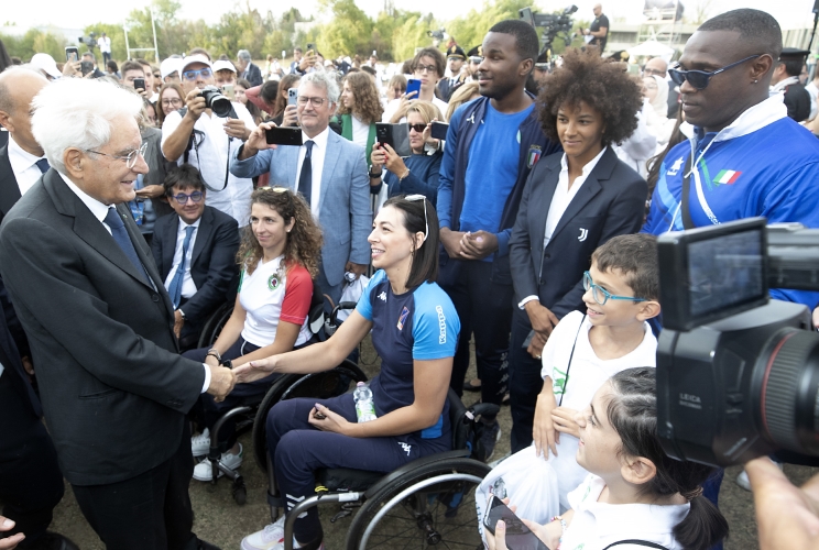 Grugliasco - Il Presidente della Repubblica Sergio Mattarella all'inaugurazione dell'anno scolastico 