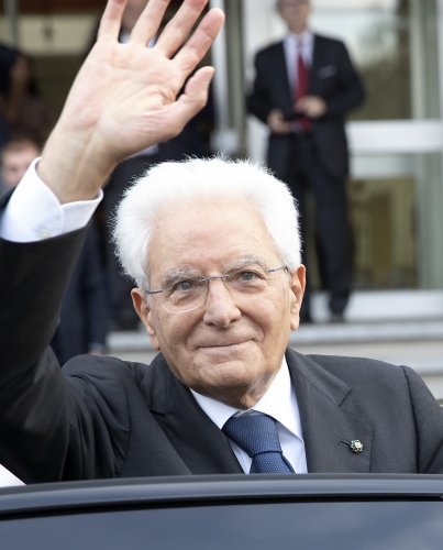Grugliasco - Il Presidente della Repubblica Sergio Mattarella all'inaugurazione dell'anno scolastico 