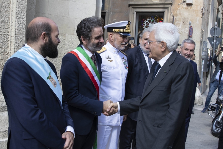 Il Presidente della Repubblica Sergio Mattarella in occasione della  cerimonia di consegna delle Aquile di pilota militare
