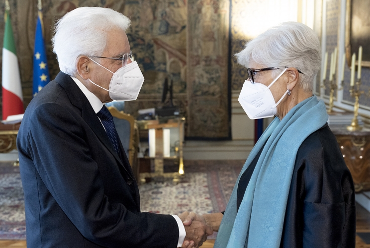Il Presidente Sergio Mattarella accoglie la nuova Presidente della Corte Costituzionale, Silvana Sciarra