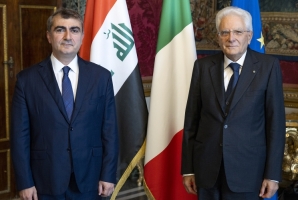 Il Presidente Sergio Mattarella con S.E. il Signor Saywan Sabir Mustafa Barzani,  nuovo Ambasciatore della Repubblica dell'Iraq, in occasione della presentazione delle Lettere Credenziali
