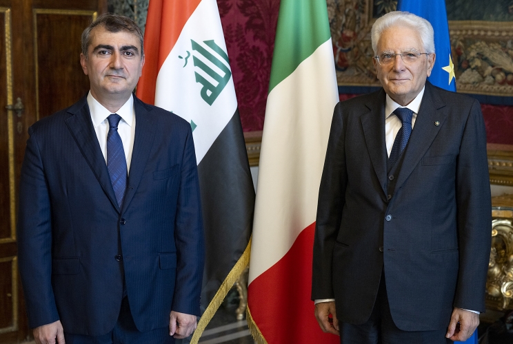 Il Presidente Sergio Mattarella con S.E. il Signor Saywan Sabir Mustafa Barzani,  nuovo Ambasciatore della Repubblica dell'Iraq, in occasione della presentazione delle Lettere Credenziali
