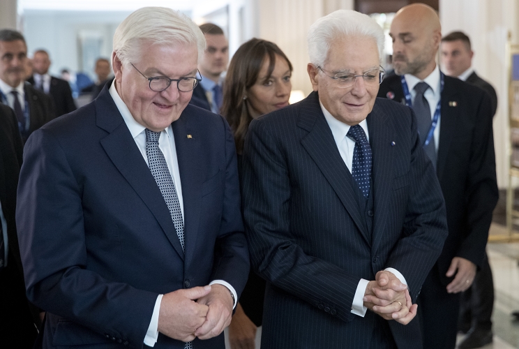 Il Presidente della Repubblica Sergio Mattarella in occasione dell'incontro con il Presidente della Repubblica Federale di Germania Frank-Walter Steinmeier, a margine della partecipazione alla XVII Riunione Informale dei Capi di Stato del Gruppo Arraiolos