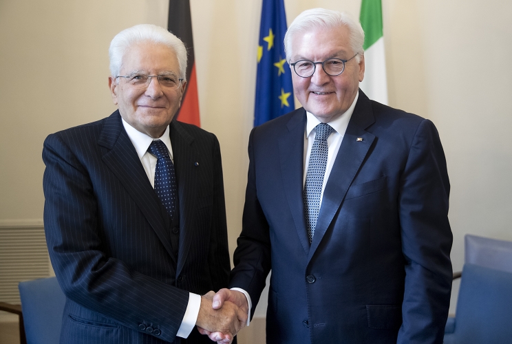 Il Presidente della Repubblica Sergio Mattarella in occasione dell'incontro con il Presidente della Repubblica Federale di Germania Frank-Walter Steinmeier, a margine della partecipazione alla XVII Riunione Informale dei Capi di Stato del Gruppo Arraiolos
