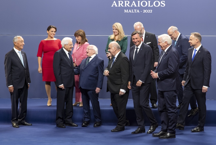 Il Presidente della Repubblica Sergio Mattarella in occasione della partecipazione alla XVII Riunione Informale dei Capi di Stato del Gruppo Arraiolos