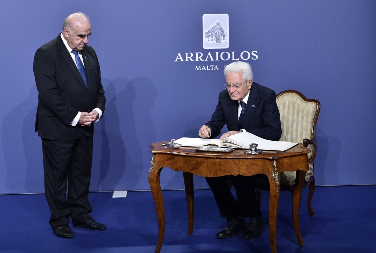 Il Presidente della Repubblica Sergio Mattarella con il Presidente della Repubblica di Malta George William Vella in occasione della XVII Riunione del Gruppo Arraiolos