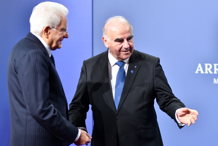 Il Presidente della Repubblica Sergio Mattarella con il Presidente della Repubblica di Malta George William Vella in occasione della XVII Riunione del Gruppo Arraiolos