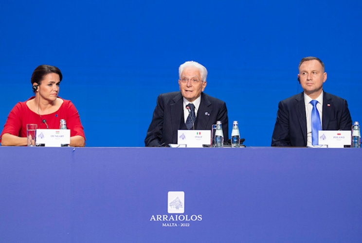Il Presidente della Repubblica Sergio Mattarella alla Riunione del Gruppo Arraiolos
